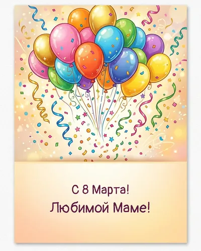 открытка с 8 марта! любимой маме! — balloons confetti 09